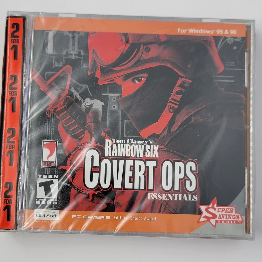 Vtg Tom Clancys Rainbow Six And Covert Ops Pc New Cd Rom Sealed Windows 95 2game